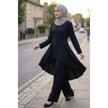Zerogaprise Kadın Tesettür Asimetrik Tunik Pantolon Takım