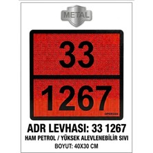 Opersan Adr Tehlikeli Madde Levhası 33 1267 (Petrol / Petrol Ürünleri) Prismatic Reflektif ve Metal 40X30 cm