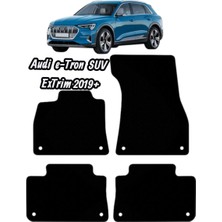 Gian Fabio Falleri Lacasa Audi-E-Tron-Suv-Extrim (2019 ve Sonrası)Uyumlu Renkli Kenar-Silikon Topukluklu Velur Halı Paspas