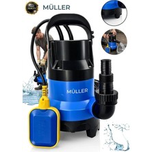 Pro Müller Germany 1000 Watt Çelik Bıçak Bakır Sargı Kirli Su Dalgıç Pompası Yüksek Tork