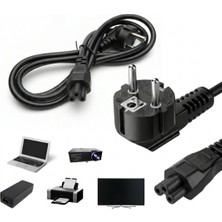 Vorex 1.2 Metre Laptop Notebook Adaptör Tv Monitör Yazıcı Uyumlu C5 Yonca Güç Kablosu 250V