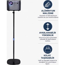 CoverZone Projeksiyon Standı Ayarlanabilir Teleskopik Zemin Standı 63-120 cm Yükseklik Ayarlı 360 Derece Dönebilen 90 Derece Açılı Sabit Tabanlı Projektör Sehpası | Jorrezi JR-TY01