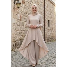 Zerogaprise Kadın Tesettür Asimetrik Tunik Pantolon Takım
