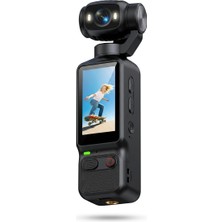 Beemen BMN032 1.97" Hd Ekranlı Mini Aksiyon Kamerası ve Vlog Gimbili - 180° Dönebilen Lens, Gece Görüşlü Vlogger Aksiyon Kamerası