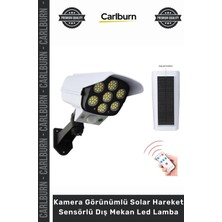 Carlburn Özel Üretim IP65 Su Geçirmez Güvenlik Kamera Görünümlü Solar Hareket Sensörlü Dış Mekan LED Lamba