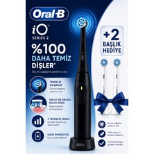 Oral-B Io2 Siyah Şarjlı/elektrikli Diş Fırçası, 1 Fırça Başlığı + 2 Adet (Gentle Care) Yedek Başlık Hediyeli!!!!!!!!