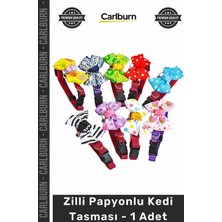 Carlburn #tasma Ayarlanabilir Zilli Yumuşak Dokulu Şık Desenli Konforlu Kedi Aksesuarı Papyonlu Kedi Tasması