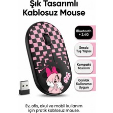 Zilvana Çift Mod Bluetooth 2.4g Kablosuz Siyah Desenli Sessiz Optik Mouse