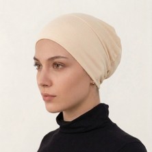 Alivascarf Geçmeli Bone Önü Dikişsiz Kaymaz Lastikli Kadın Tesettür Pratik Geçme Iç Bone