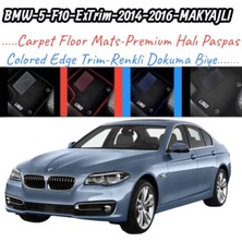 Gian Fabio Falleri Lacasa Bmw 5-F10-EXTRIM MAKYAJLI(2014-2016)UYUMLU Renkli Kenar-Silikon Topukluklu Velur Halı Paspas
