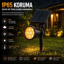 Alida Solar Bahçe Aydınlatma Armatürü 7W IP65 Güneş Enerjili LED Bahçe Lambası Peyzaj Aydınlatma Amber Gün Işığı Beyaz Yeşil