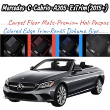 Gian Fabio Falleri Lacasa Mercedes C CABRIO-A205-EXTRIM(2015 ve Sonrası)Uyumlu Renkli Kenar-Silikon Topukluklu Velur Halı Paspas