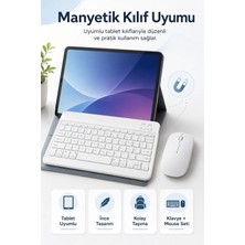 Zilvana Ultra Ince Bluetooth Beyaz Klavye Mouse Seti Tablet & Laptop Için