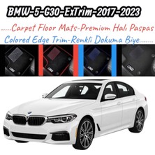 Gian Fabio Falleri Lacasa Bmw 5-G30-EXTRIM(2017-2023)UYUMLU Renkli Kenar-Silikon Topukluklu Velur Halı Paspas