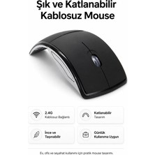 Zilvana Katlanabilir 2.4g Kablosuz Mouse Ince Taşınabilir Ev & Ofis Tipi Siyah Mouse