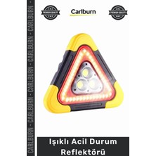 Carlburn Özel Üretim Güneş Enerjili Solar USB Şarjlı Powerbank Özellikli LED Trafik Işıklı Acil Durum Reflektörü