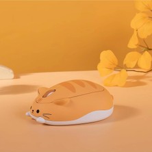 Zilvana Sevimli Kedi Tasarımlı Kablosuz Bluetooth Turuncu Mouse