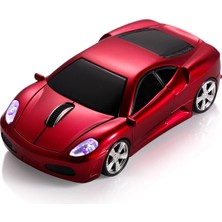 Zilvana Spor Araba Tasarımlı Kırmızı Kablosuz Mouse USB Dongle Alıcılı