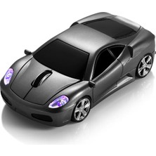 Zilvana Spor Araba Tasarımlı Gri Kablosuz Mouse USB Dongle Alıcılı