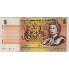 Banknoting Avustralya 1 Dolar 1972-73 Commonwealth Pick 37D Kraliçe - Aborijin Temalı. Ççt.