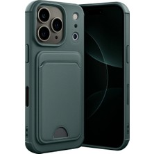 Apple Iphone 17 Pro Max Kelvin Kartvizitli Silikon - Koyu Yeşil