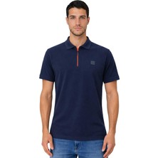 Ar-ma Erkek Polo Yaka Tişört Baskisiz Basic Yaka Fermuarli Regular Fit Çift Toplama Penye Pike Y31374358502