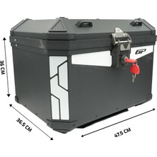 Gp Kompozit Base Universal 58 Lt Alüminyum Motosiklet Çantası Siyah