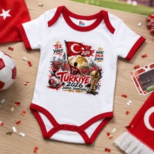 Bk Gift Türkiye Taraftar Temalı 2026 Dünya Kupası Tasarımlı Kırmızı Bebek Body Zıbın-8 Tek Yürek Milli Takım Ruhu