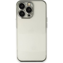 Mossem Iphone 14 Pro Kılıf Razer Lensli Silikon - Gümüş