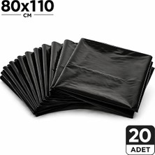 MSE HOLD Siyah Çöp Poşeti 80X110 Kalın 20 Adet Dökme Çöp Torbası Battal Boy