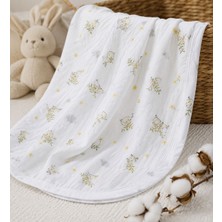 Çınar Ev Tekstil %100 Pamuk Müslin Bebek Battaniyesi 90X80 cm – Ultra Yumuşak Nefes Alan Çok Amaçlı Bebek Örtüsü