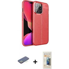 Marsilyan™- iPhone 13 Pro Max Kılıf Doruk Klasik Özel Seri - Siyah 6d Mat Seramik Hayalet Nano Ekran Koruyucu + Renkli Kamera Lens Koruma Cam - Yl