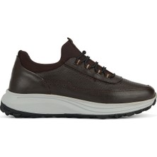 Ziya, Erkek Hakiki Deri Sneaker 161423Z522 Kahve