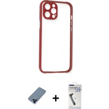 Marsilyan™- iPhone 12 Pro Kılıf Nova Asil Özel Seri - Şeffaf Uv Polymer Nano Ekran Koruyucu + Metal Kamera Lens Koruma Cam - Mı