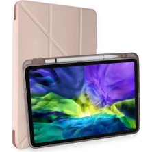 Marsilyan™- Apple Ipad Pro 11 (2021) Kılıf Kalemlikli Hugo Tablet Kılıfı - Rose Gold