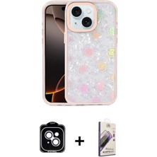 Marsilyan™- iPhone 14 Kılıf Odak Prime - Siyah Bilvis 3D Mat Cam Ekran Koruyucu + Pvd Metal Kamera Lens - Gs