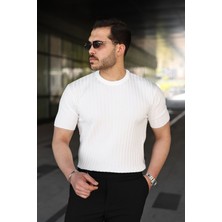 Oada Erkek Fitilli Bisiklet Yaka Kısa Kollu Tişört