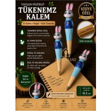 Kalemhane Kişiye Özel El Oyma Işçilik Özel Yapım Tükenmez Kalem Tavşan 2  Figürlü