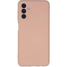 Mossem Samsung Galaxy A04S Kılıf Nano Içi Kadife Silikon - Pudra