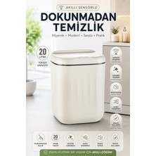 Eco Lounge Akıllı Sensörlü 20 Litre Çöp Kovası Sessiz Kapaklı Modern Hijyenik Ev Tipi Çöp Kutusu
