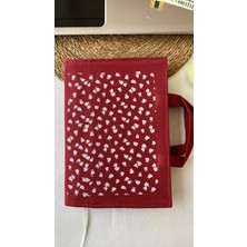 Bordo -Duttdikim Standart Boy Kitap Çantası - 17X24 cm Dak Kumaş - Kitçan Koruyucu Kılıf