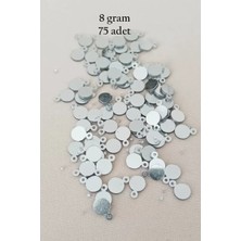 Marsilyan Oya Abiye Bileklik Kolye Pleksi Metalik Plastik Pul Gümüş Renk 8 Gram 75 Adet - BNC520