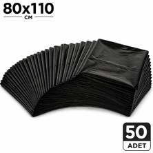 MSE HOLD Siyah Çöp Poşeti 80X110 Kalın 50 Adet Dökme Çöp Torbası Battal Boy