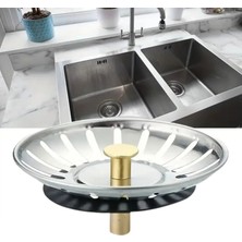 Marsilyan Paslanmaz Çelik Mutfak Evye Lavabo Süzgeci Lavabo Gideri Atık Gıda Tıpası (4887)