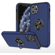 Mossem Iphone 11 Pro Max Kılıf Elit Yüzüklü Kapak - Lacivert