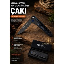 Kalemhane Kişiye Özel Karbon Desen Çakı ve Kutusu