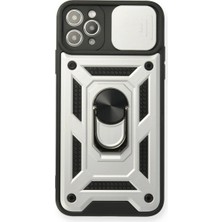 Apple Iphone 11 Pro Kılıf Pars Lens Yüzüklü Silikon - Gümüş