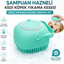 Neler Geldi Neler Şampuan Hazneli Kedi ve Köpek Evcil Hayvan Yıkama Fırçası Silikon Evcil Hayvan Banyo Lifi