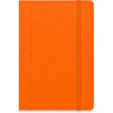 Fabriano Quaderno Notebook A6 80 Yaprak Çizgisiz Elastik Bantlı, Jel - Arancio