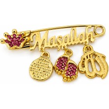 Shopfocus Maşallah Bebek Yaka Iğnesi Dualı-Metal Olup Su Ile Temas Ettirmeyiniz-Hediyelik-Doğum Hediyesi-Anne Bebek-Yeni Doğan